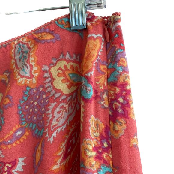Women's SIGRID OLSEN PM Colorful Skirt Paisley Ruffle Lined Boho Festival - Picture 5 of 9